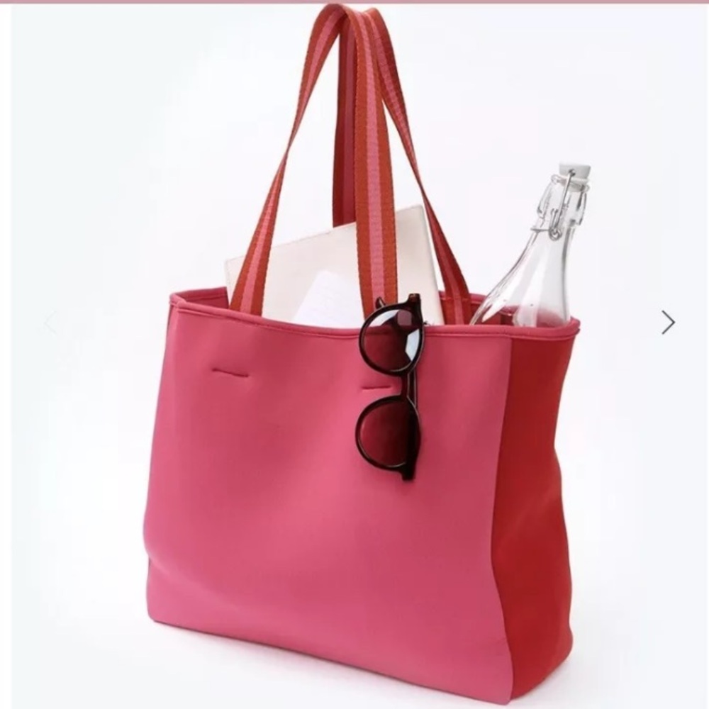 New Summersalt Beach Pink Red Neoprene Beach Tote Bag